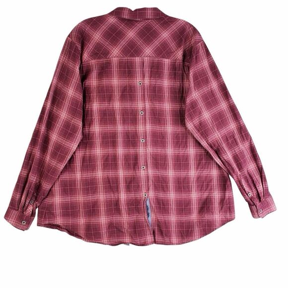 Ariat Shirt Mens Size XXL Button Down Red Plaid Long Sleeve Canvas - Picture 3 of 8